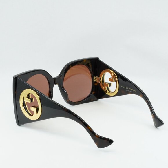 🕶️ New Gucci GG1254S 002 Sunglasses - Dark Havana Frame, Brown Lenses - Picture 4 of 10